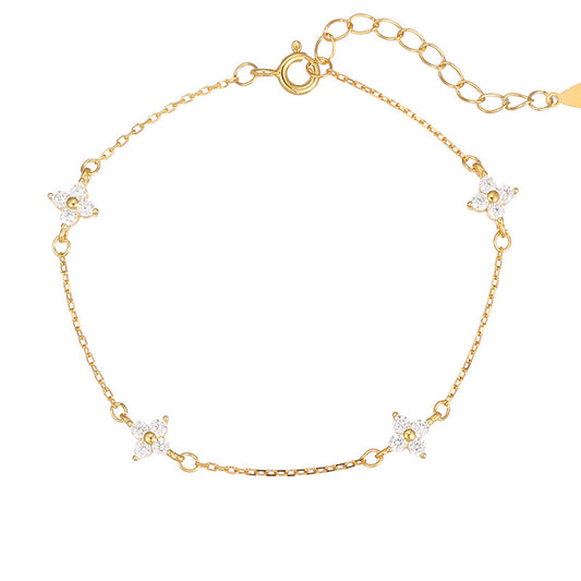 Ahmbry's women's flower bracelet (pure gold/silver)